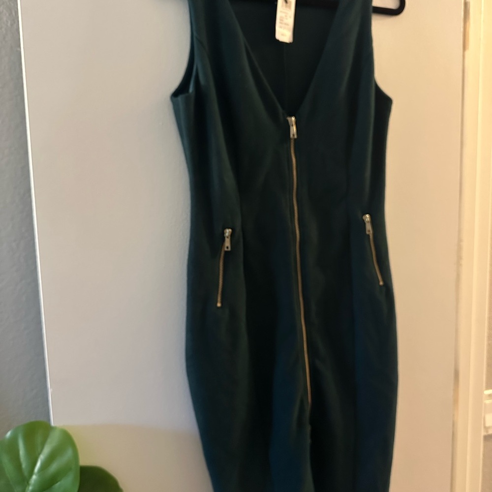 Hunter Teal Zipper Mini Dress